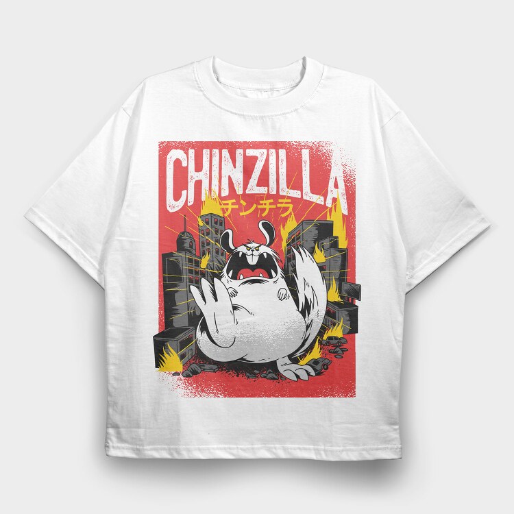 Chinzilla Chaos, Tricou Oversize Barbati (Unisex)