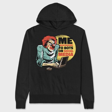 Clown Social Media, Hanorac Oversize Barbati (Unisex)