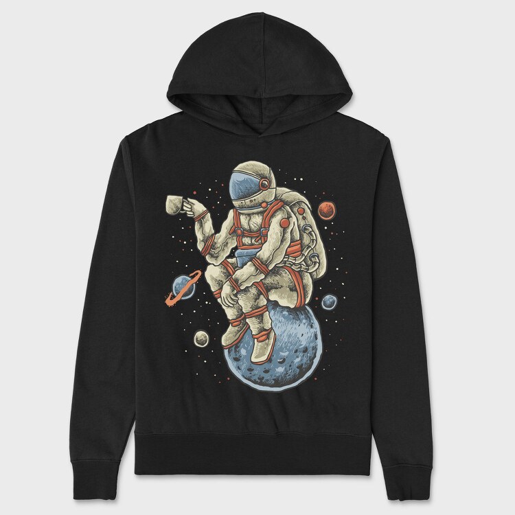 Astronaut Coffee Dreams, Hanorac Oversize Barbati (Unisex)