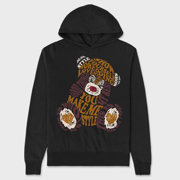Bear Style Love You, Hanorac Oversize Barbati (Unisex)