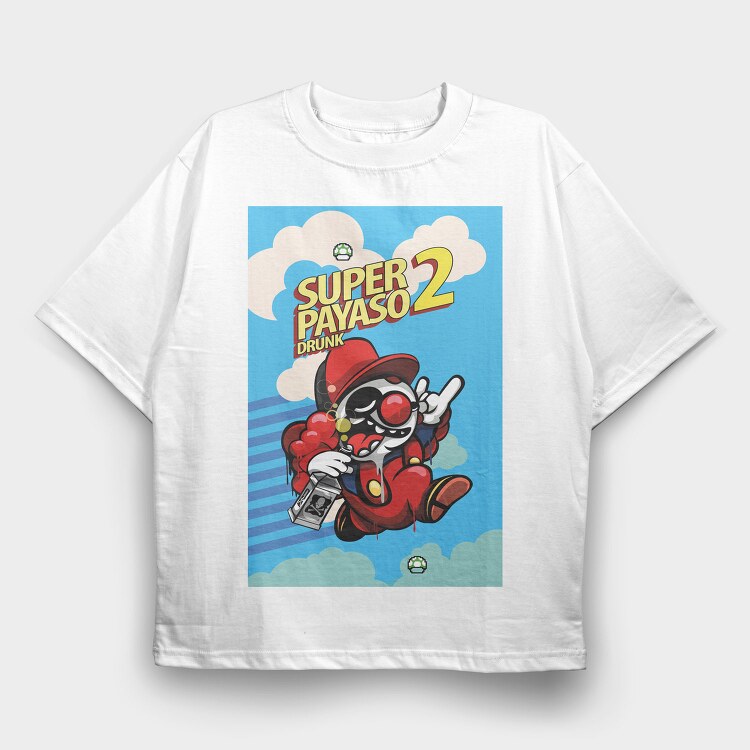 Drunk Clown Cloud, Tricou Oversize Barbati (Unisex)