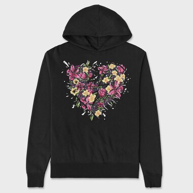 Flower Heart Dreams, Hanorac Oversize Barbati (Unisex)