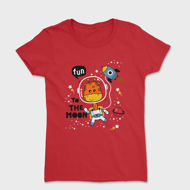 Giraffe Astronaut Fun, Tricou Femei