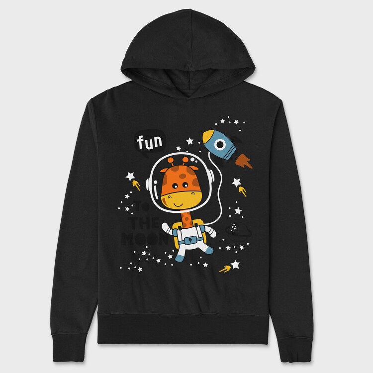 Giraffe Astronaut Fun, Hanorac Oversize Barbati (Unisex)