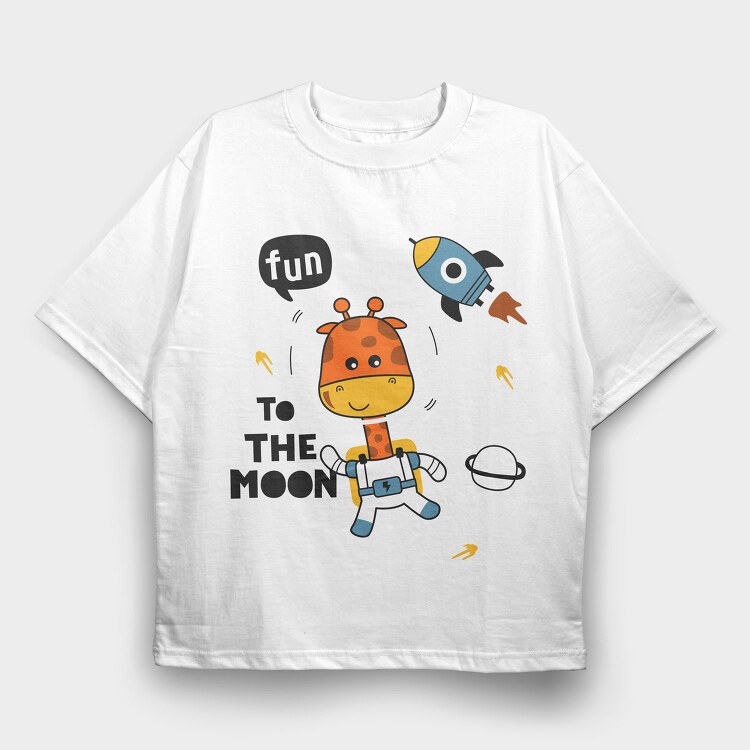 Giraffe Astronaut Fun, Tricou Oversize Barbati (Unisex)