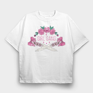 Girl Gang Blooms, Tricou Oversize Barbati (Unisex)