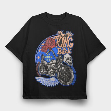 King Rose Rider, Tricou Oversize Barbati (Unisex)