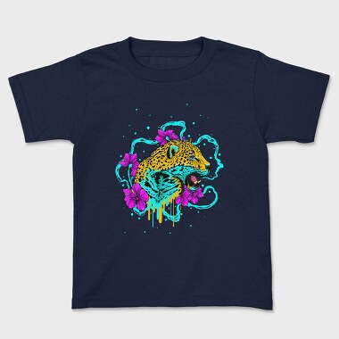 Leopard Flow Floral, Tricou Copii