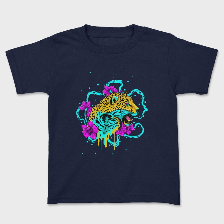 Leopard Flow Floral, Tricou Copii