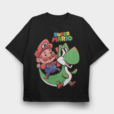 Mario Mushroom Quest, Tricou Oversize Barbati (Unisex)