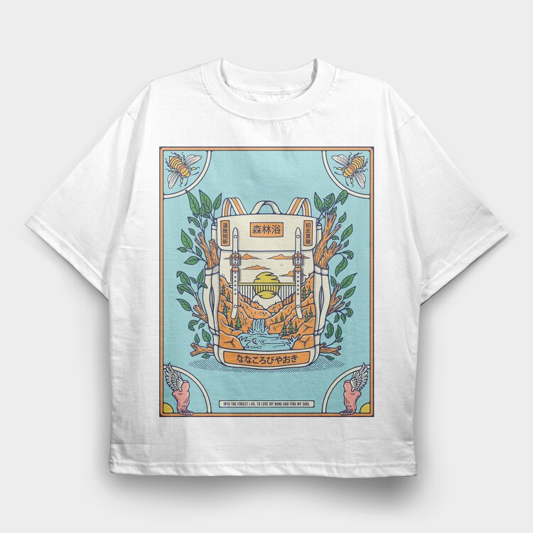 Forest Escape Backpack, Tricou Oversize Barbati (Unisex)