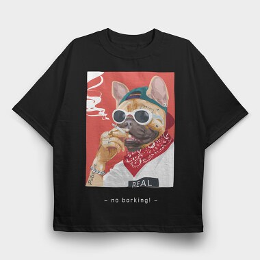 French Bulldog Cool, Tricou Oversize Barbati (Unisex)