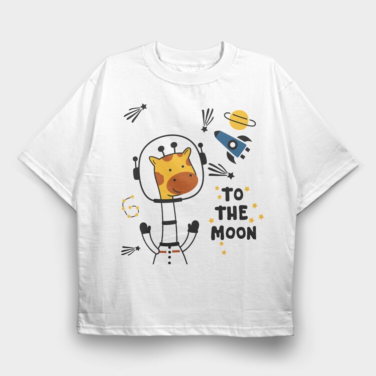 Giraffe Galaxy Explorer, Tricou Oversize Barbati (Unisex)