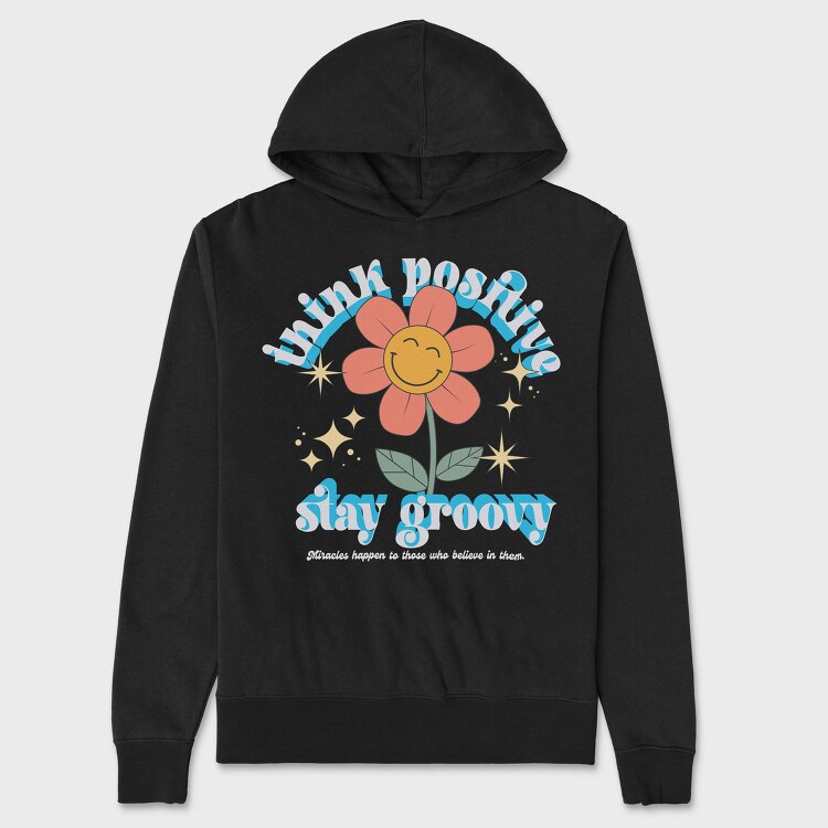 Groovy Flower Vibes, Hanorac Oversize Barbati (Unisex)