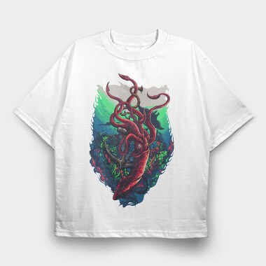 Octopus Anchor Dreams, Tricou Oversize Barbati (Unisex)