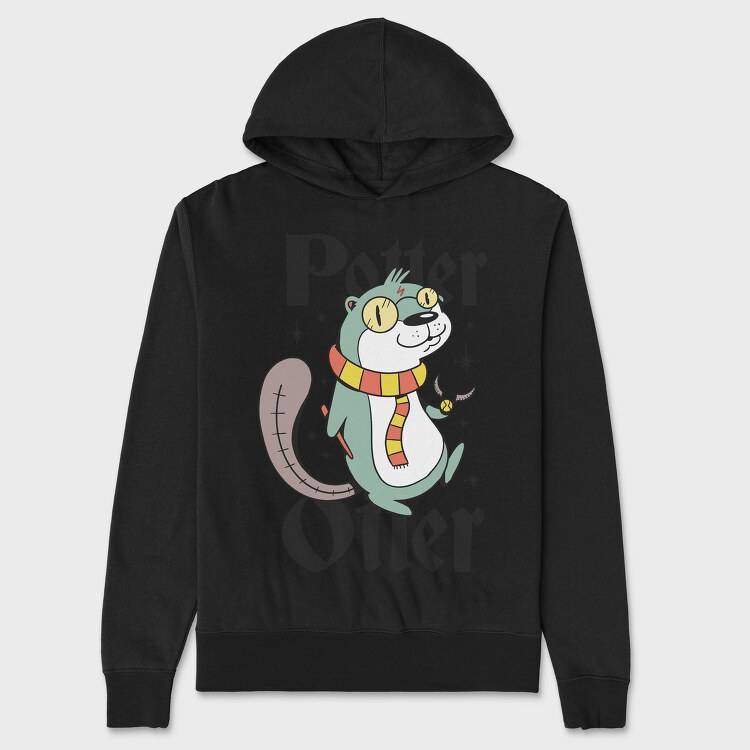 Otter Scarfed Night Stroll, Hanorac Oversize Barbati (Unisex)