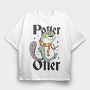 Otter Scarfed Night Stroll, Tricou Oversize Barbati (Unisex)