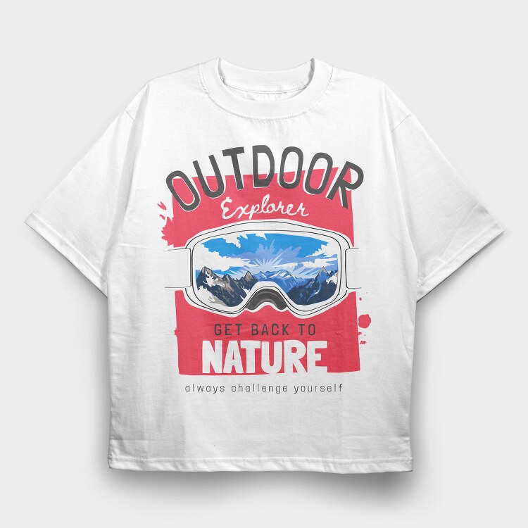 Outdoor Explorer Goggles, Tricou Oversize Barbati (Unisex)