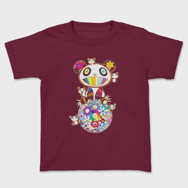 Panda Pop Art Blooms, Tricou Copii