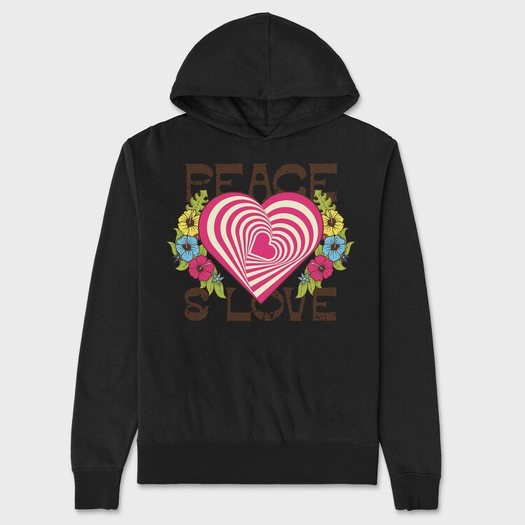Peace Love Swirls, Hanorac Oversize Barbati (Unisex)