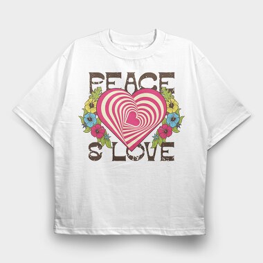 Peace Love Swirls, Tricou Oversize Barbati (Unisex)