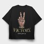 Peace Victory Never Give Up, Tricou Oversize Barbati (Unisex)