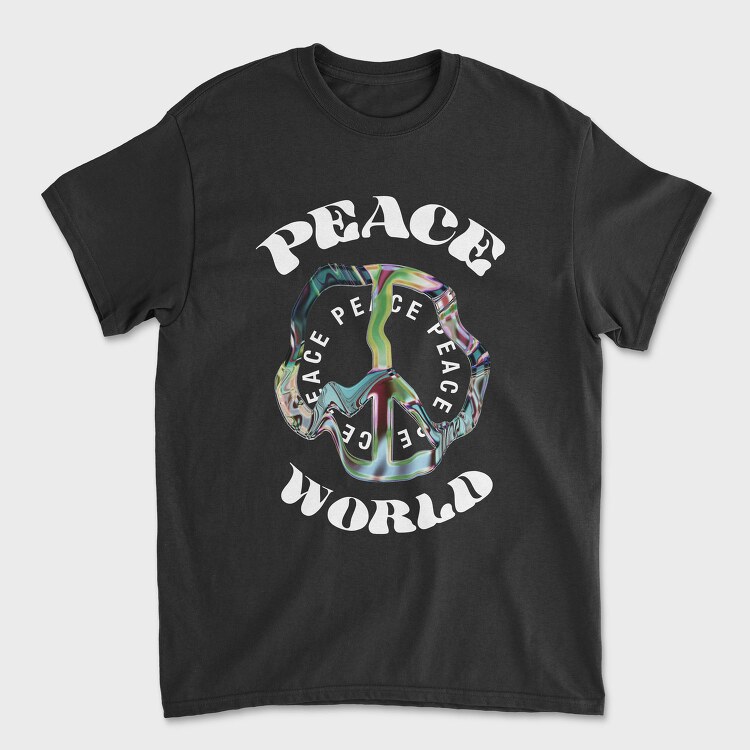 Peace World Vibes, Tricou Barbati (Unisex)