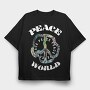 Peace World Vibes, Tricou Oversize Barbati (Unisex)