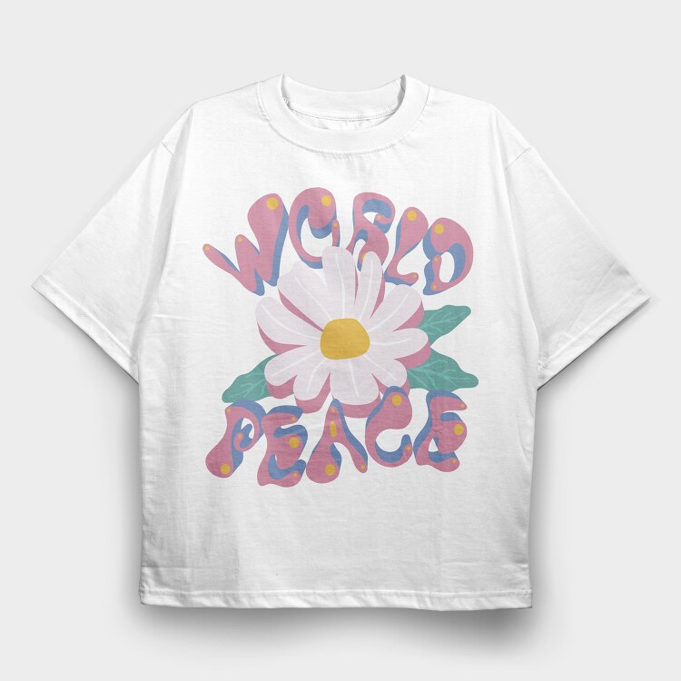 Peaceful Bloom Vibes, Tricou Oversize Barbati (Unisex)