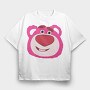 Pink Bear Smile, Tricou Oversize Barbati (Unisex)