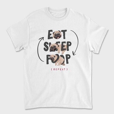 Pug Life Cycle, Tricou Barbati (Unisex)