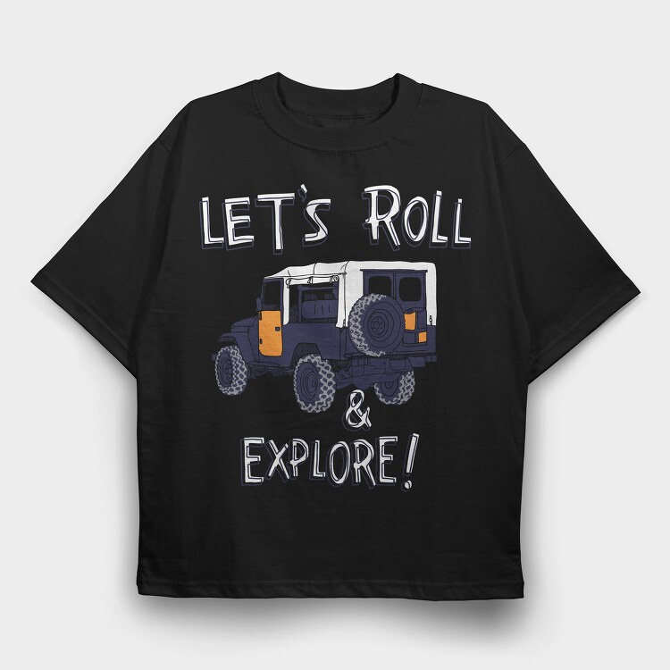 Roll Explore, Tricou Oversize Barbati (Unisex)