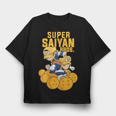 Saiyan Bros Gold, Tricou Oversize Barbati (Unisex)