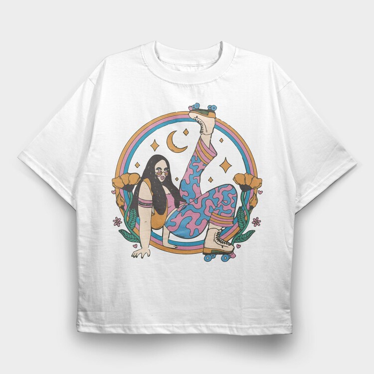 Skate Moon Goddess, Tricou Oversize Barbati (Unisex)