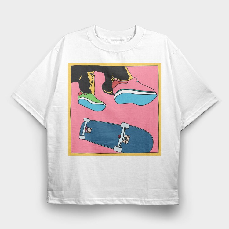 Skate Shoe Vibe, Tricou Oversize Barbati (Unisex)