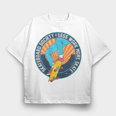 Skate Society Vibes, Tricou Oversize Barbati (Unisex)