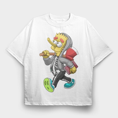 Skeleton Street Chic, Tricou Oversize Barbati (Unisex)