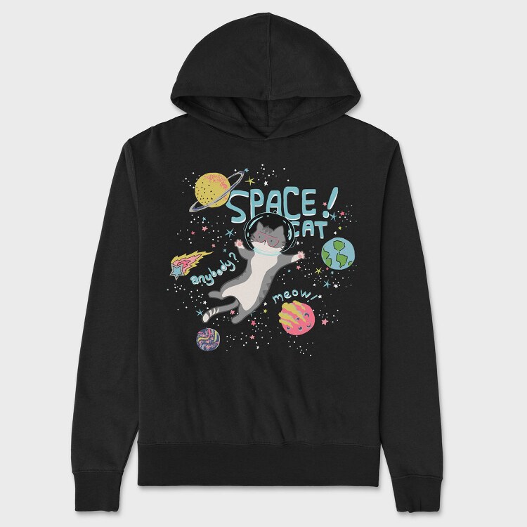 Space Cat Adventure, Hanorac Oversize Barbati (Unisex)