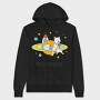 Space Cat Coffee, Hanorac Oversize Barbati (Unisex)