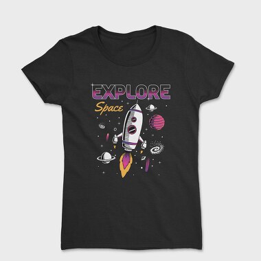 Space Explorer Rocket Ship, Tricou Femei