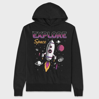 Space Explorer Rocket Ship, Hanorac Oversize Barbati (Unisex)