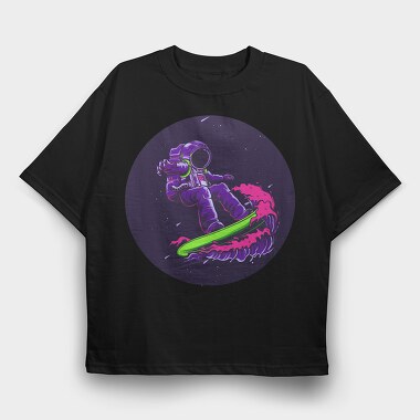 Space Surf Astronaut, Tricou Oversize Barbati (Unisex)