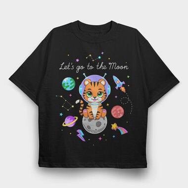 Space Tiger Adventure, Tricou Oversize Barbati (Unisex)