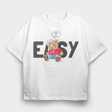 Teddy Chill Vibes, Tricou Oversize Barbati (Unisex)