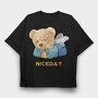 Teddy Feet Vibes, Tricou Oversize Barbati (Unisex)