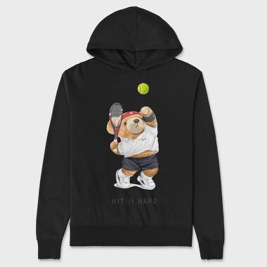 Tennis Bear Ace, Hanorac Oversize Barbati (Unisex)