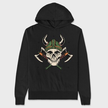 Viking Skull Axe, Hanorac Oversize Barbati (Unisex)