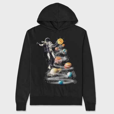 Astronaut Planets Christmas Tree, Hanorac Oversize Barbati (Unisex)