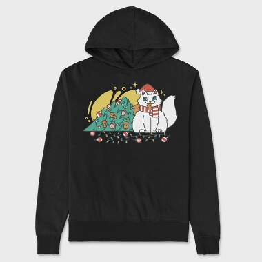 Guilty Christmas Cat, Hanorac Oversize Barbati (Unisex)