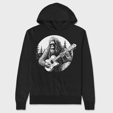 Bigfoot Playing Guitar, Hanorac Oversize Barbati (Unisex)